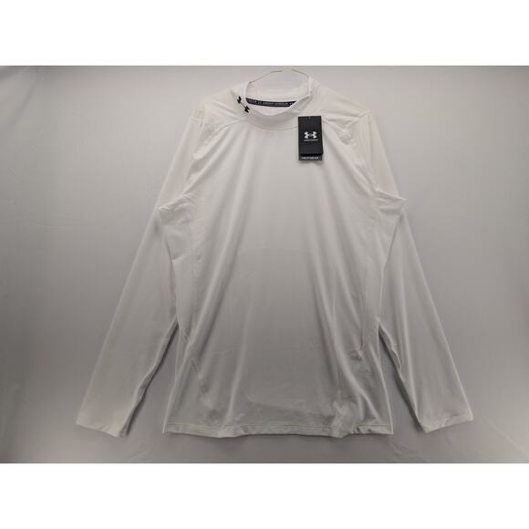 NWT Under Armour HeatGear Men's Compression Mock Long Sleeve in White size 2XL - Picture 3 of 7